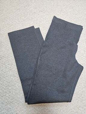 Quince Charcoal Gray Ultra Stretch Ponte Straight Leg Pants XL Tall High Rise